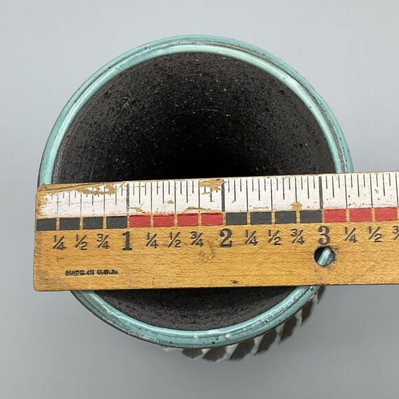 Vintage Italian Lava Glaze Pottery Sgraffito Flared Vase Bitossi MCM - Picture 9 of 10